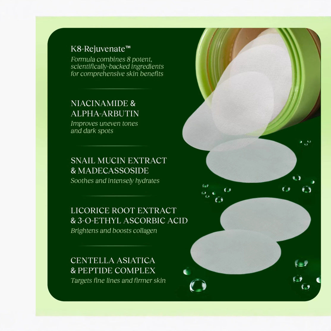 Jiyu Korean Skincare Anti-Aging Toner Pads